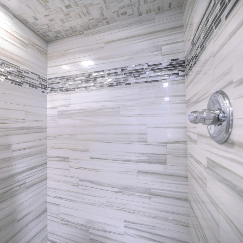 Elegant Shower with Mosaic Tile